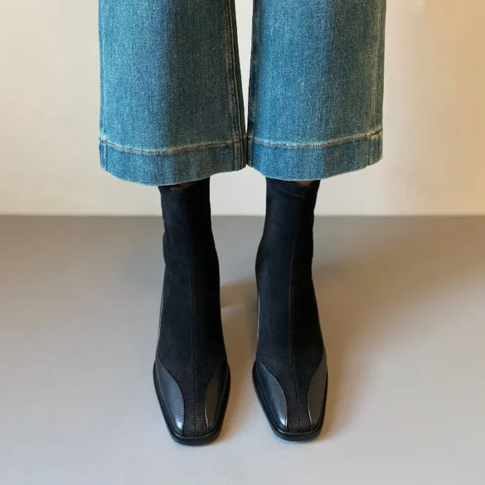 Women’s Ankle Boots – French Retro High Heel - Image 2