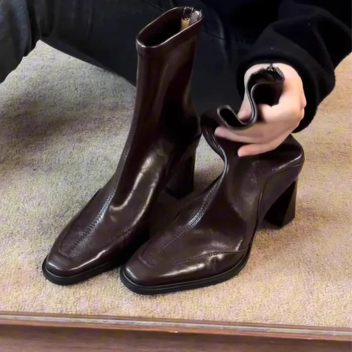 Women’s Ankle Boots – Elegant Leather & Heel - Image 1