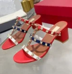 Lady Big Size 33-48 High Heels Slides With Rivets British Style Fashion Women Shoes Outdoor Gold Silver Matte Shiny No V Slipper - Image 14