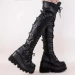 Women’s Thigh-High Boots – Platform & Buckles - Image 2