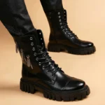 Men’s Leather Boots – Designer Motorcycle Style - Image 2
